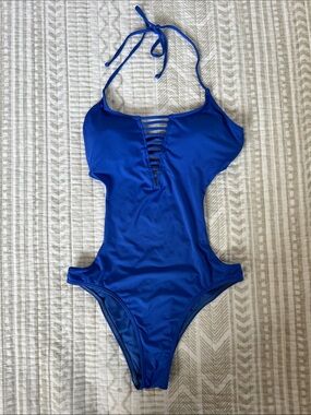 Rip Curl Royal Blue One-Piece Cutout Swimsuit with Ladder Front